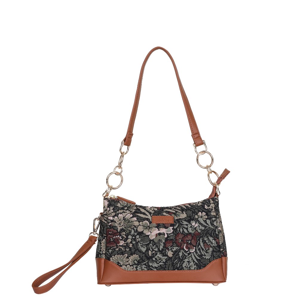 Women’s Vintage Tapestry Shoulder Bag | Tote & Sling Satchel With Vegan Leather